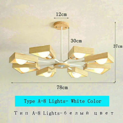 lustre scandinave minimaliste rotation 360 degrés luminaires suspendus bois créatifs - vue 21 sur 22