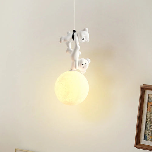 lampe en résine design ours pour chambre d'enfant décorative - vue 2 sur 7