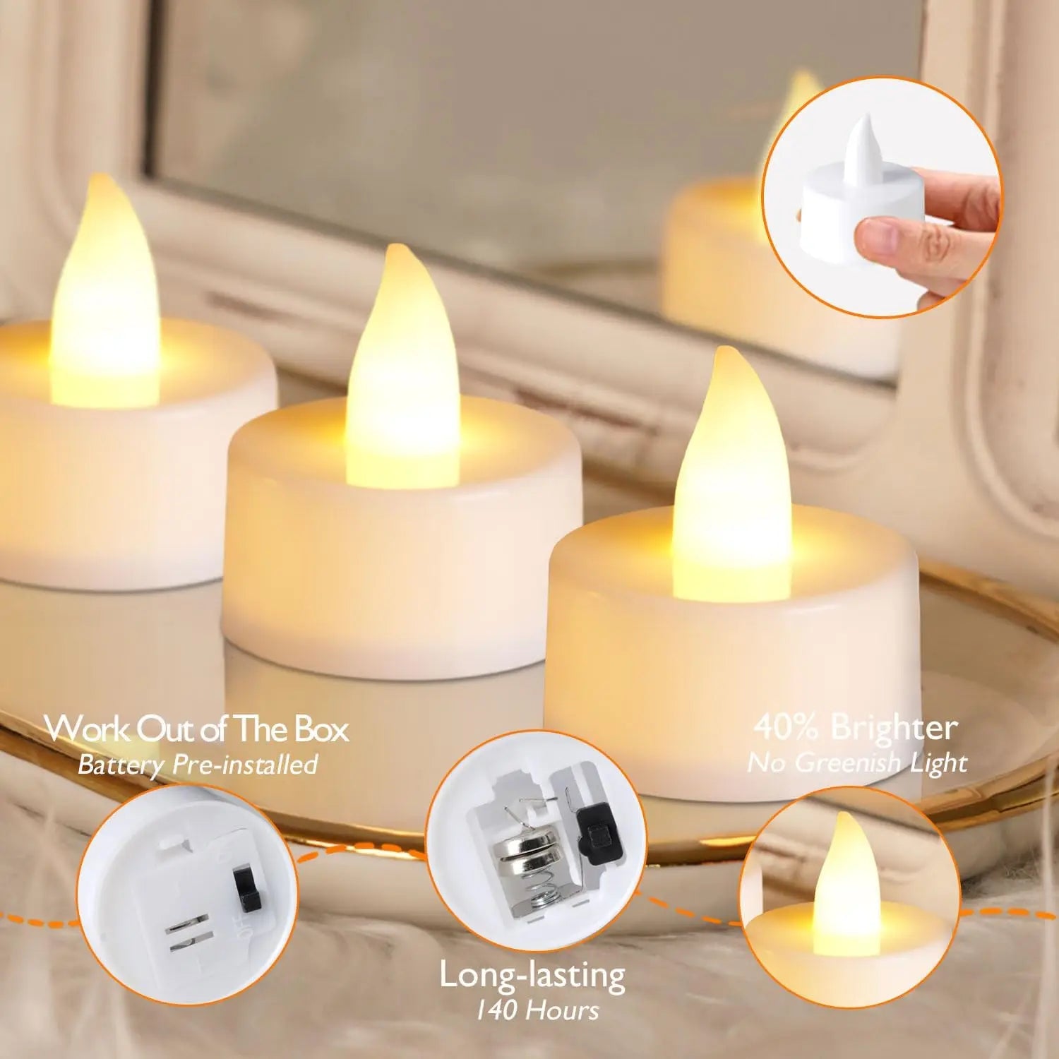 lot de 24 bougies led créatives pour halloween et noël - vue 2 sur 7