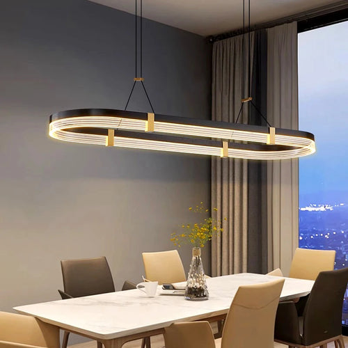 lustre moderne led pour éclairage intérieur suspension plafonnier - vue 6 sur 7