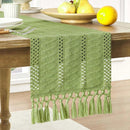 Chemin de table macramé bohème ivoire style campagne