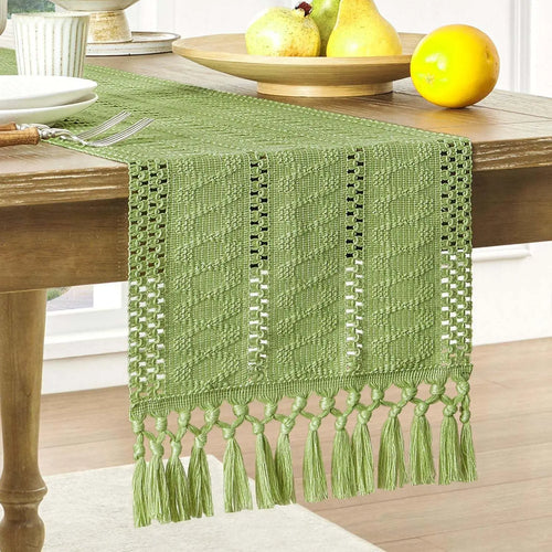 Chemin de table macramé bohème ivoire style campagne