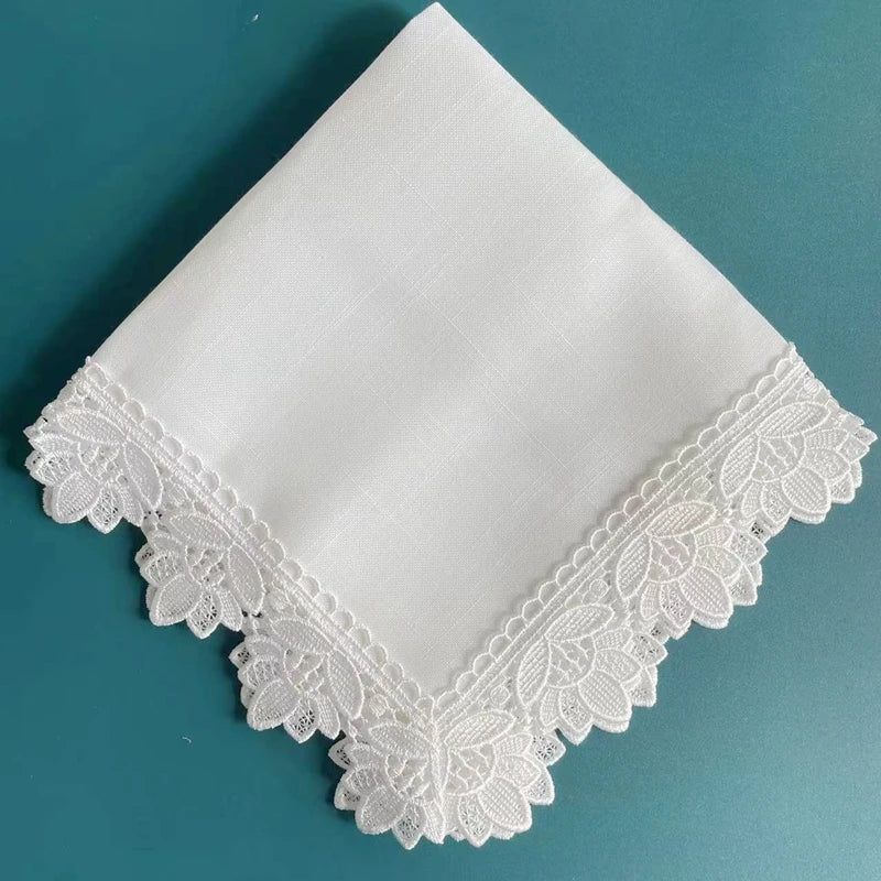 Serviette de table lot 6 lin brodé festif