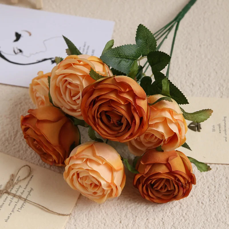 bouquet de roses artificielles en soie pour décoration élégante - vue 5 sur 17