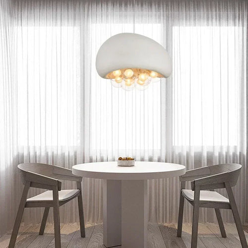 lustre suspendu minimaliste style wabi sabi avec éclairage led - vue 5 sur 12