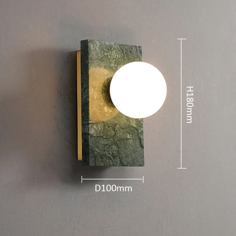 applique murale rétro en marbre et cuivre led - vue 9 sur 9