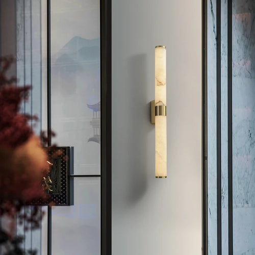 applique murale en marbre et cuivre pour éclairage décoratif intérieur - vue 3 sur 7