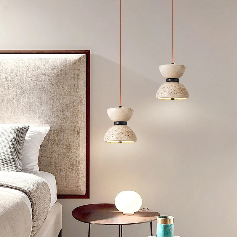lustre design en pierre naturelle pour décoration intérieure - vue 3 sur 7