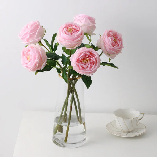 rose de thé artificielle en latex pour décoration et événements - vue 5 sur 11