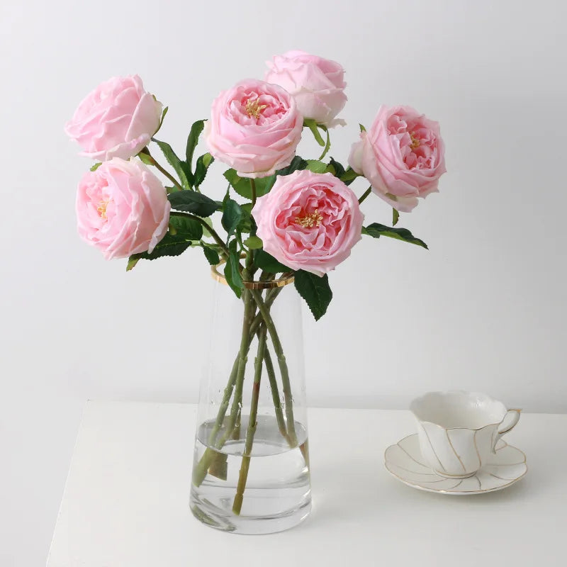 rose de thé artificielle en latex pour décoration et événements - vue 4 sur 11
