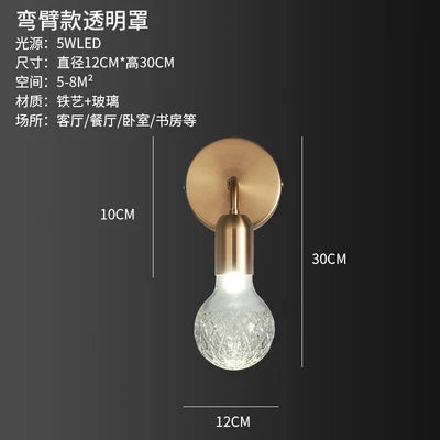 applique murale led moderne en verre décoratif d'intérieur - vue 9 sur 10