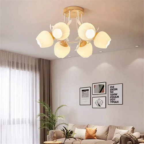 lustre nordique créatif à fleurs pour décoration intérieure - vue 3 sur 24