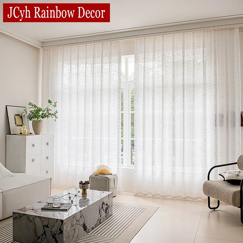 Voilage tulle à motifs décoratifs pour salon chambre - vue 2 sur 7