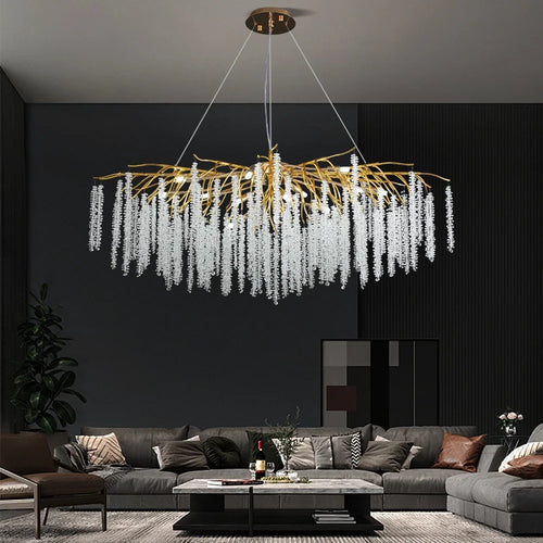 lustre suspendu en verre cristal design moderne pour décoration intérieure - vue 3 sur 10