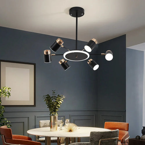 lustre led rotatif en métal avec 3 gradations suspendues - vue 5 sur 11