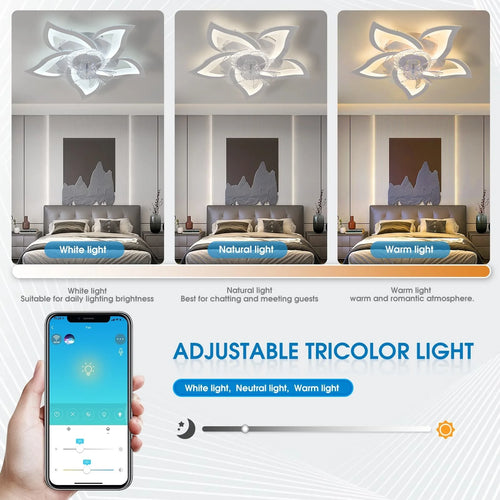plafonnier moderne à leds avec ventilateur et éclairage intégré - vue 4 sur 6