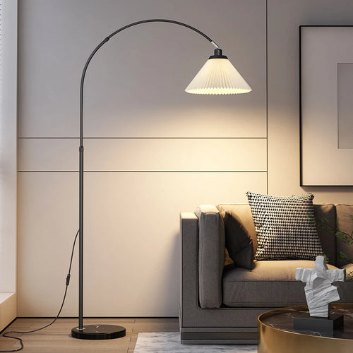 Lampadaire LED moderne Simple Base en marbre métal debout lumière chambre salon décoration coin lampadaire - vue 3 sur 12