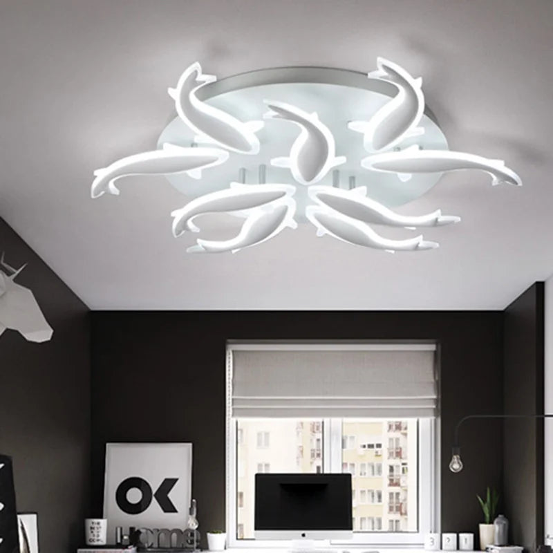 plafonnier led moderne en métal et acrylique pour intérieur - vue 4 sur 11
