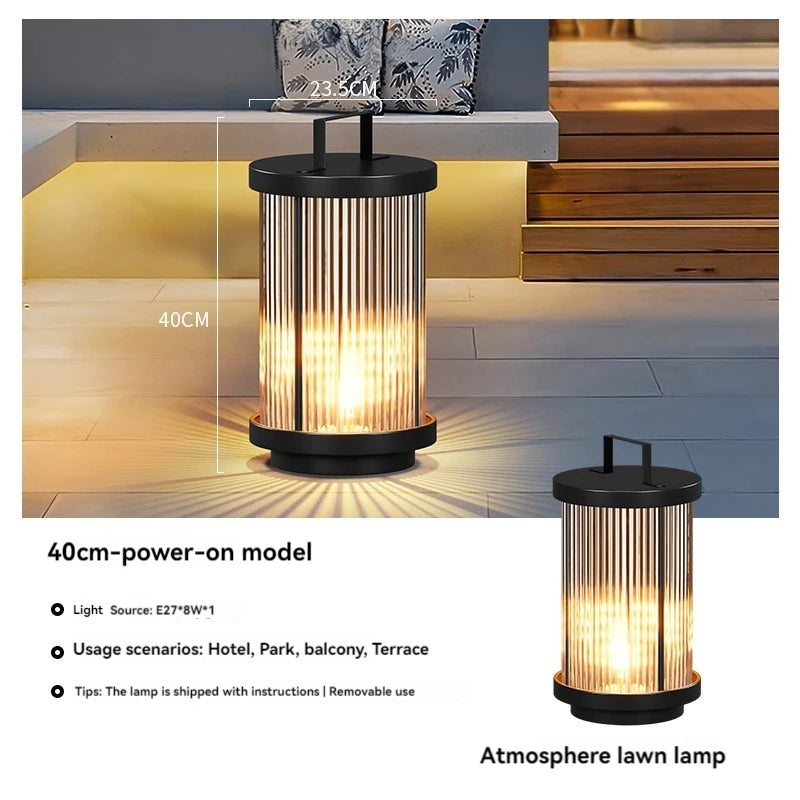 lampadaire solaire extérieur étanche en verre pour jardin - vue 12 sur 15