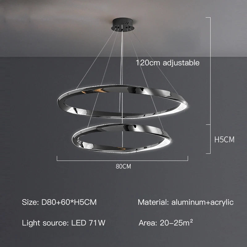 suspension led moderne avec design artistique et télécommande - vue 16 sur 16