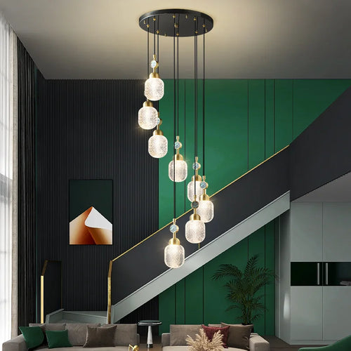 suspension moderne réglable en or pour intérieur avec acrylique unique - vue 8 sur 8