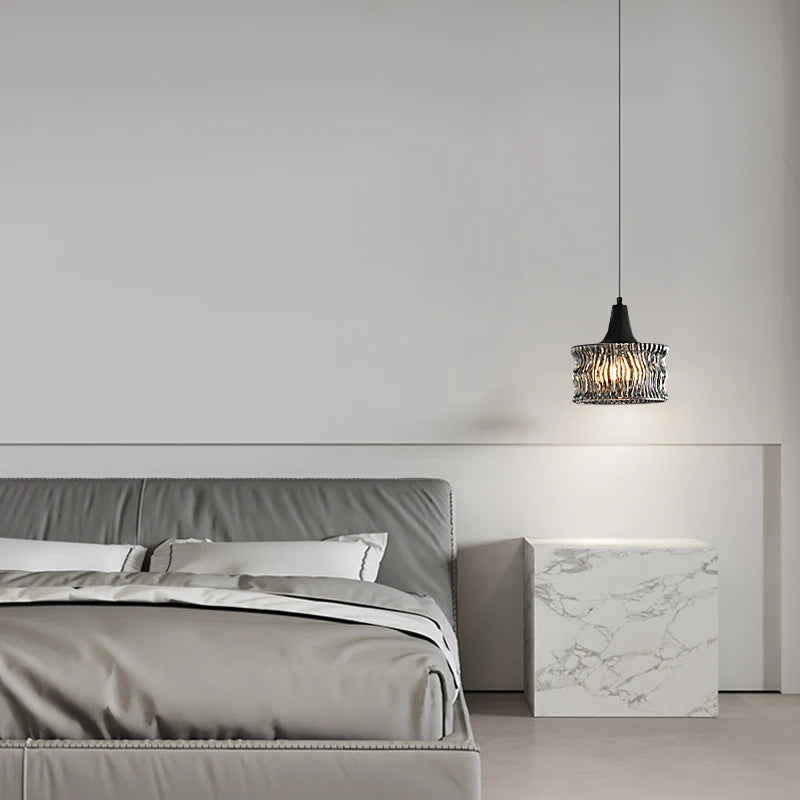 suspension italienne minimaliste en cuivre et verre haut de gamme - vue 3 sur 7