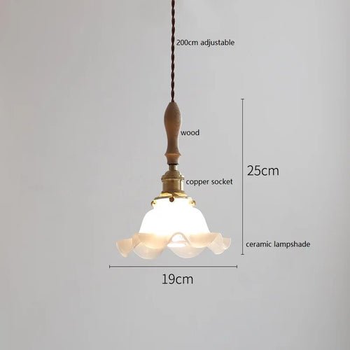 Suspension design led papillon céramique et bois - vue 24 sur 30