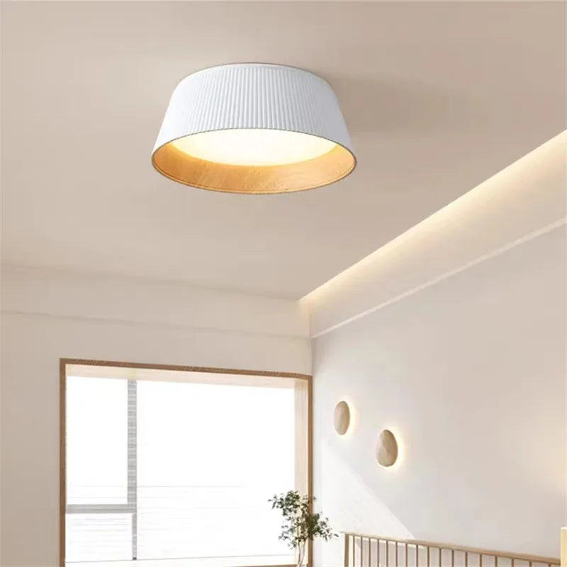 plafonnier rond en bois wabi sabi design minimaliste pour intérieur - vue 4 sur 10