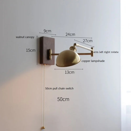 Applique murale LED en bois de frêne et de noyer - vue 24 sur 23