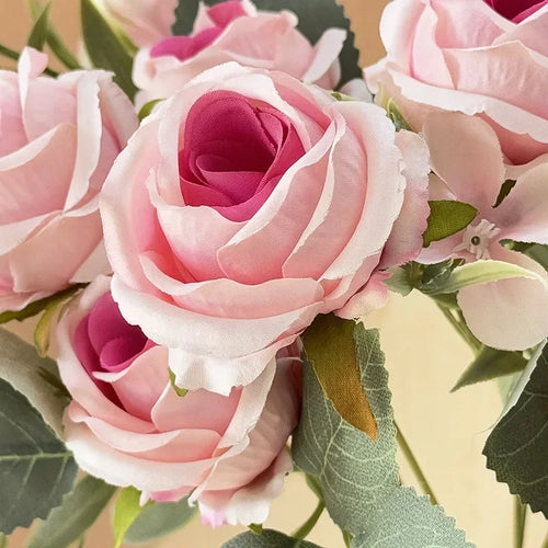 bouquet de roses artificielles en soie pour décoration intérieure - vue 5 sur 14