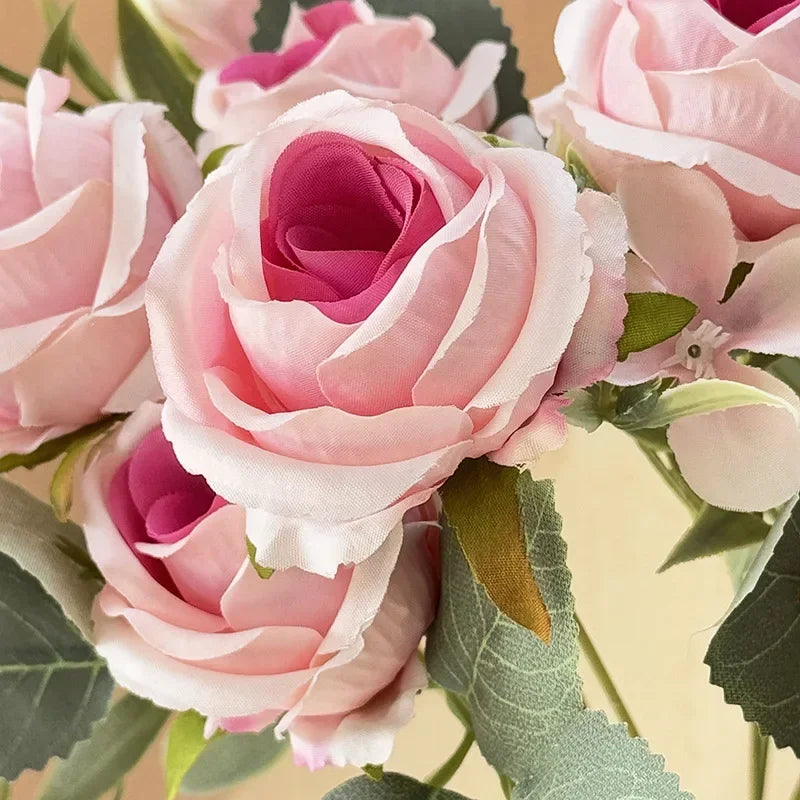 bouquet de roses artificielles en soie pour décoration intérieure - vue 4 sur 14