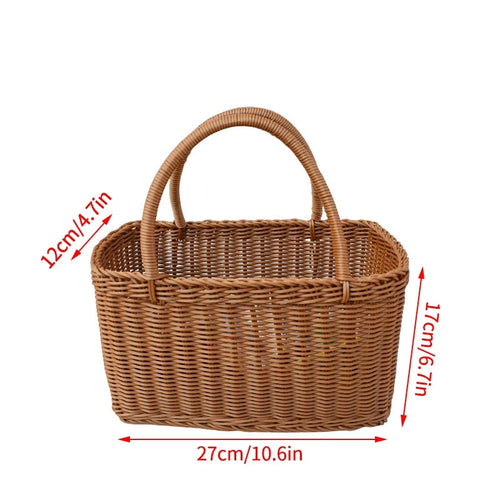 panier de rangement tissé à la main pour jardin et pique-nique - vue 22 sur 27