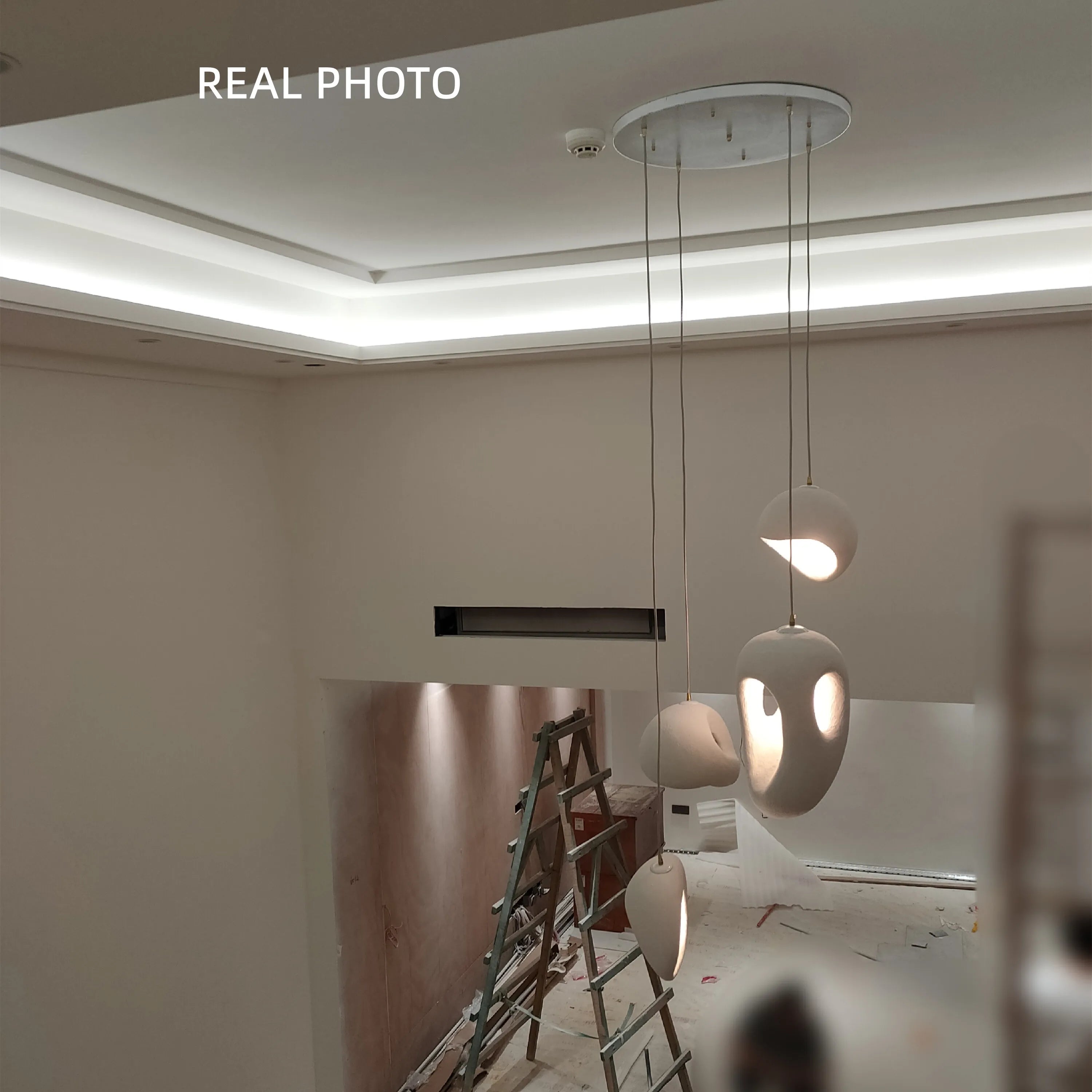 lustre led wabi-sabi moderne irrégulier pour décoration loft - vue 4 sur 12