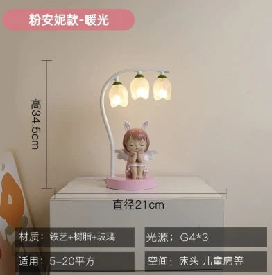 lampe de bureau pour enfants dessin animé lapin princesse mignon - vue 9 sur 9