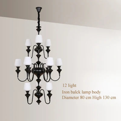 lustre à led en cuivre noir pour décoration d'hôtel élégant - vue 12 sur 22