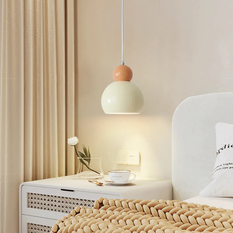 Nordique LED Suspension Plafonnier Crème Vent Gourde Lampe Pour Salon Chambre Étude Salle À Manger Décoration De La Maison Luminaires - vue 5 sur 12