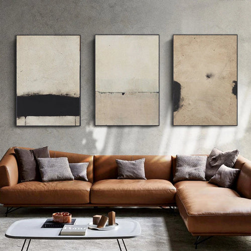 grandes peintures murales abstraites texturées pour décoration moderne - vue 2 sur 10