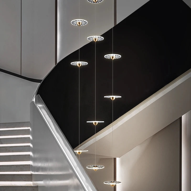 lustre moderne pour escalier design nordique simple et élégant - vue 2 sur 21