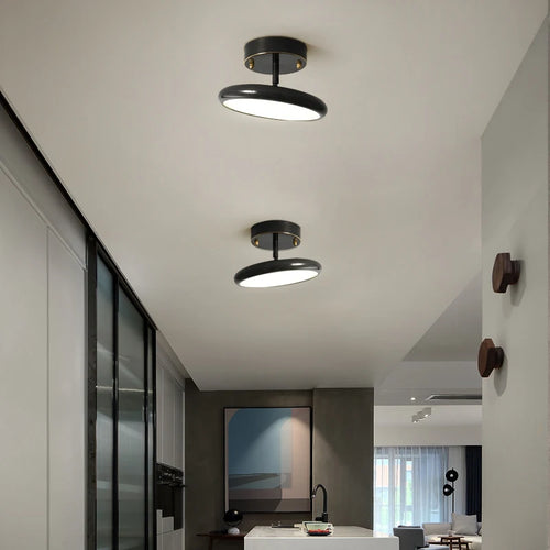 plafonnier moderne en cuivre noir design rond pour intérieur - vue 3 sur 8