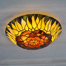 16-Inch Continental Sunflower Ceiling Tiffanylamps Bedroom Children's Den Bar Glass Art Lighting Personality Stairs