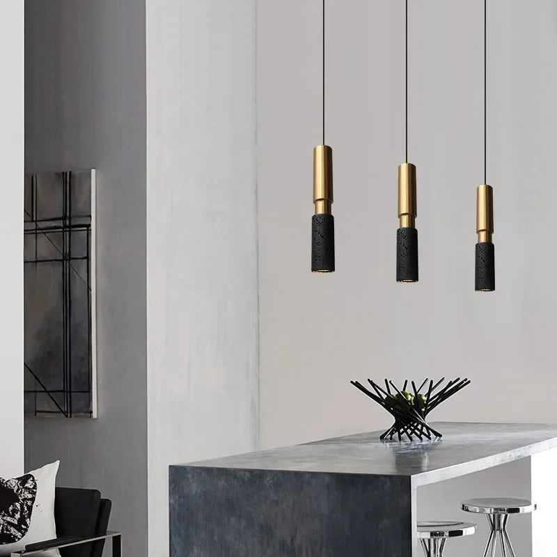 lustre haut de gamme en pierre design créatif industriel - vue 3 sur 18