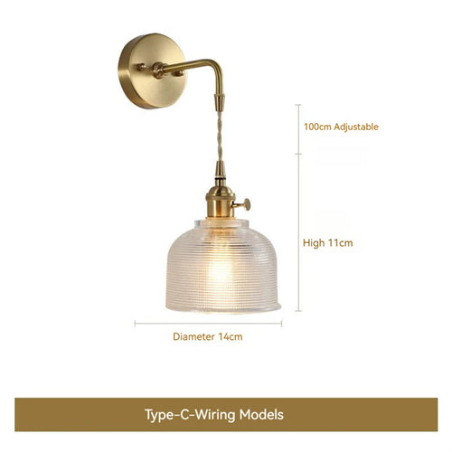 applique murale led scandinave en verre et laiton avec interrupteur à batterie - vue 22 sur 23