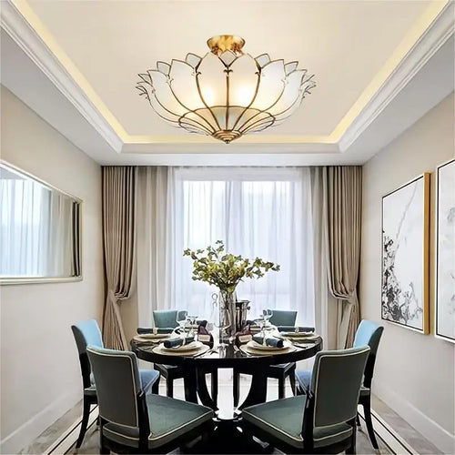 plafonnier led en cuivre design européen pour intérieur élégant - vue 7 sur 25