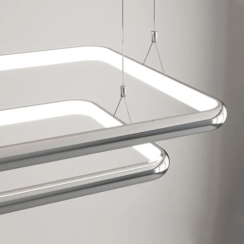 lustre moderne led suspension carrée perle pour maison - vue 7 sur 12