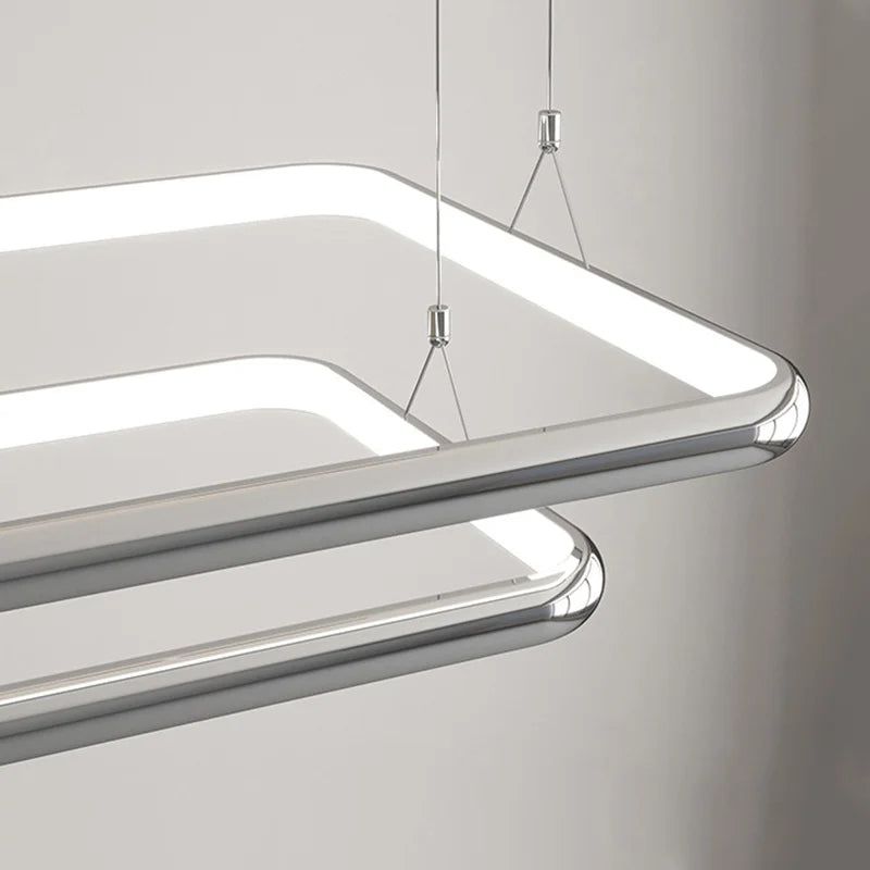 lustre moderne led suspension carrée perle pour maison - vue 6 sur 12