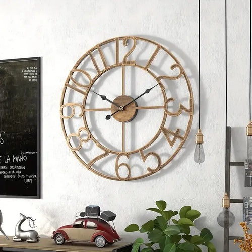 horloge murale rétro en métal décoration créative pour intérieur - vue 2 sur 11