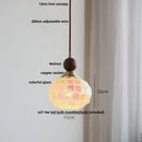 suspension en verre coloré avec fil de bois réglable moderne