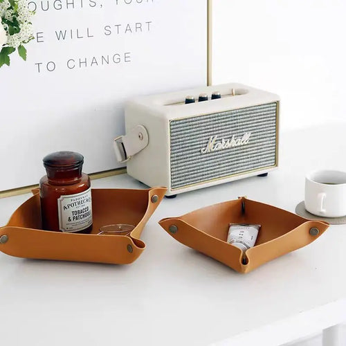 boîte de rangement en cuir pour clés et cosmétiques - vue 5 sur 17