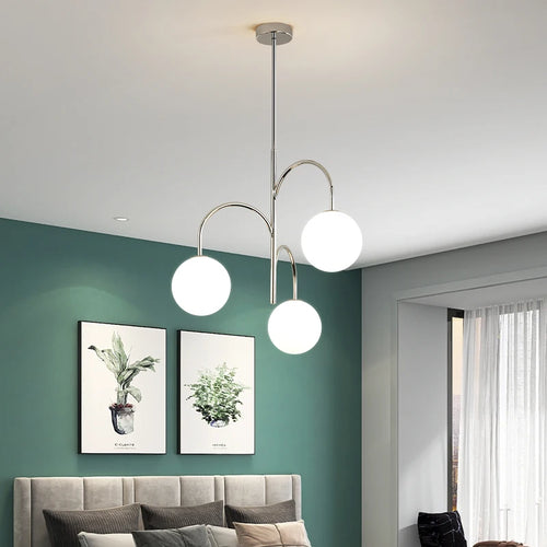 lustre moderne en fer et verre pour décoration intérieure - vue 5 sur 7