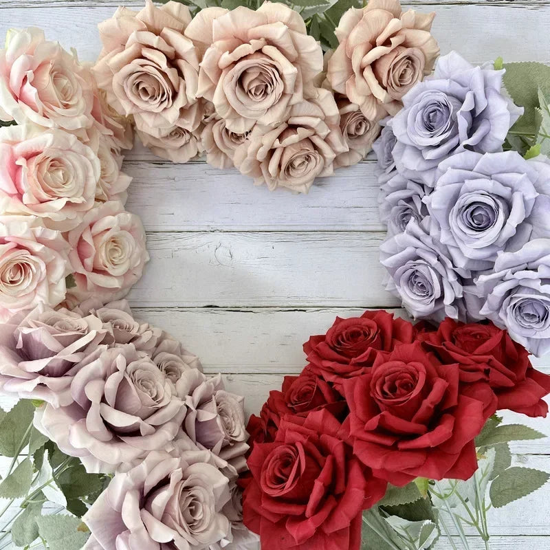 bouquet de roses artificielles en soie pour décoration festive - vue 4 sur 15